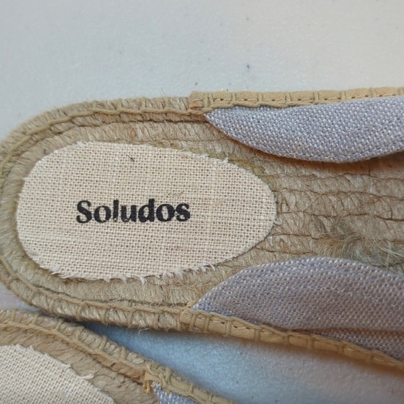 Soludos The Smoking Mule Espadrille Blue Strawberry Embroidered Mules - Picture 2 of 7